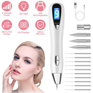 1Pc Skin Tag Remover Skin Tag Repair Kit Tattoo Freckle Wart Mole Remover Pen With 9 Intensity Levels 10 Fine Needles 3 Coarse Needles