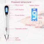 1Pc Skin Tag Remover Skin Tag Repair Kit Tattoo Freckle Wart Mole Remover Pen With 9 Intensity Levels 10 Fine Needles 3 Coarse Needles