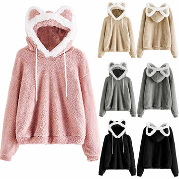 Hooded Cat Ears Loose Casual Sweater Sweater
