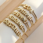 18k Brass Smooth Surface Bubble DIY Combination Name Bracelet Letter Accessories