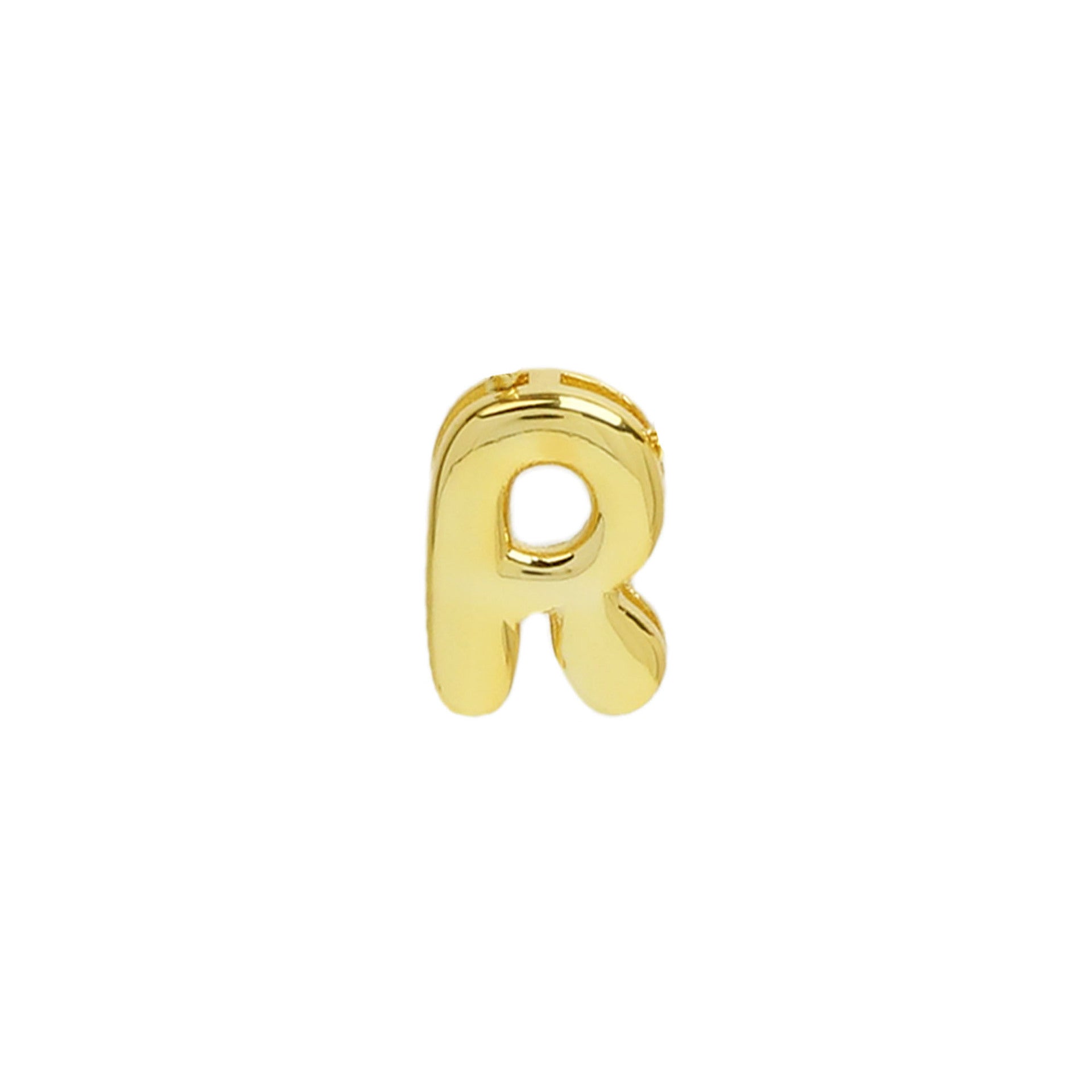 18k Brass Smooth Surface Bubble DIY Combination Name Bracelet Letter Accessories