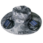 1Pc Outdoor Wide Brim Sun Hat With 2 Rechargeable Fans Solar Powered 3 Wind Speeds UPF50 Breathable Waterproof Nylon Mesh Outdoor Hat For Hiking Camping Hunting Fishing