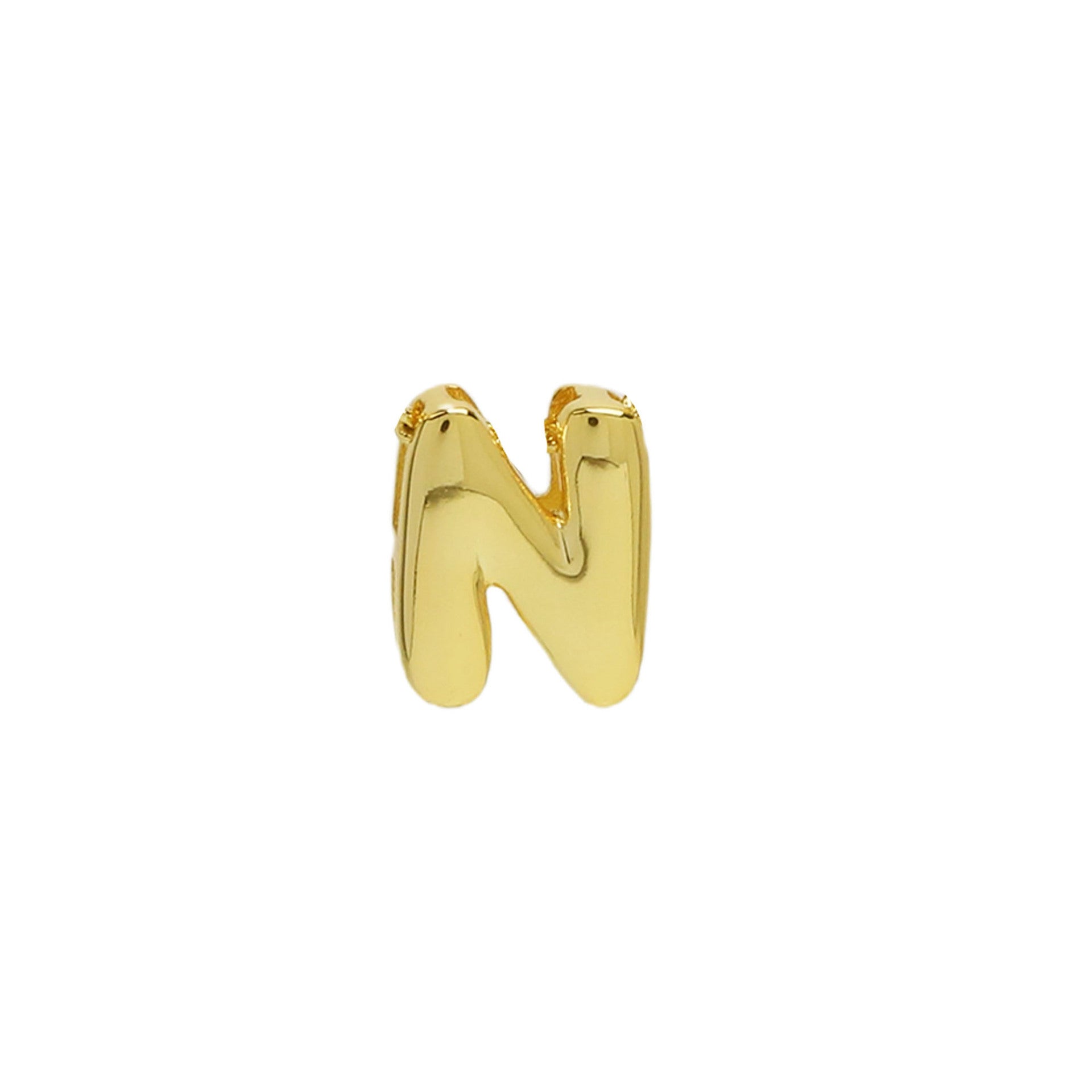 18k Brass Smooth Surface Bubble DIY Combination Name Bracelet Letter Accessories