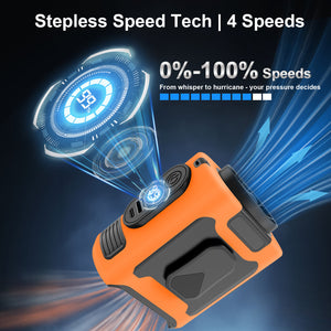 16, 000 Rpm 10000mAh Portable Waist Fan, Clip On Wearable Belt Personal Fan, Rechargeable Battery Powered, With 5 Speed Levels And A Flashlight, Suitable For Outdoor Camping And Traveling Orange