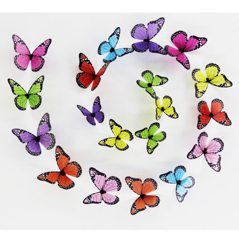 18PCs 3D Crystal Butterfly Wall Stickers OPP Bags Children Living Room Beautiful Butterfly Room Wall Stickers Home Decoration