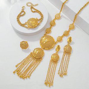 1 Set Of Fashionable And Gorgeous Butterfly Middle East Set, Wedding Decoration Necklace, Earrings, Bracelets, Ring Set For Women