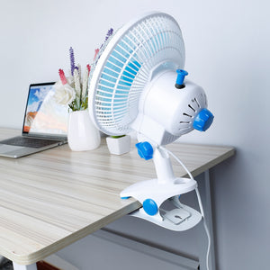 1Pc Clip On Fan 2 Speeds Quiet Clamp Fan Adjustable Tilt Auto Shaking Fan Wall Mount Personal Fan For Desk Office Home Baby Strollers Table Tops With 3.94FT Cord