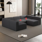 104.3270.86 Modular Sectional Sofa Sleeper Couch, Sectional Sofa With Chaise And Ottoman, Convertible U Shaped Modular Sofa Set. Compressed Sponge, Dark Grey
